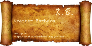 Kretter Barbara névjegykártya